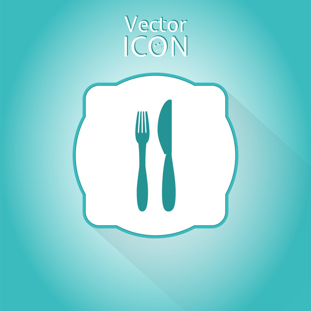 pictogram van mes en vork - Vector, afbeelding