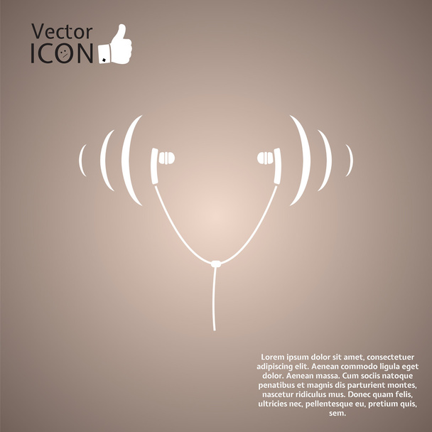 Fejhallgató ikonra a háttérben - Vektor, kép
