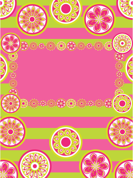 Greeting card with abstract flower pattern - Vector, Image