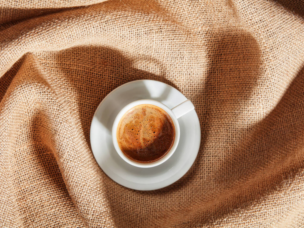 A cup of coffee top view. - Fotoğraf, Görsel