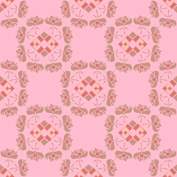 Pink and brown vector seamless pattern - Vecteur, image