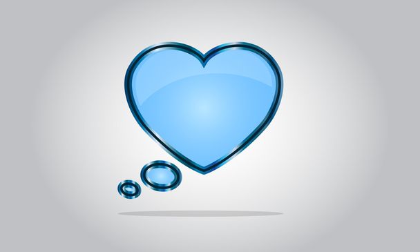 Chat bubble icon - abstract vector heart glossy speech - Vektor, obrázek