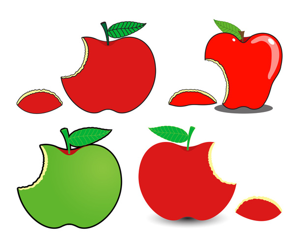 Äpfel gegessen - Vektor, Bild