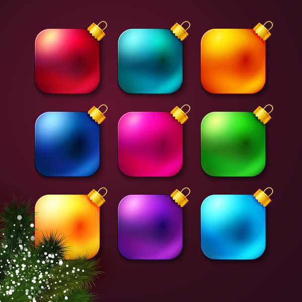 Set of Christmas balls - Vector, imagen