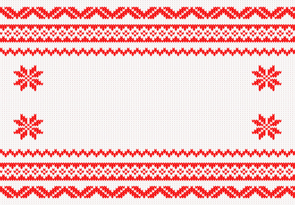 red and white knitted background - Vektor, kép