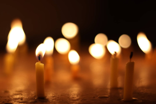 Candle light in the dark, ritual or belief, Candle light background  - Photo, Image