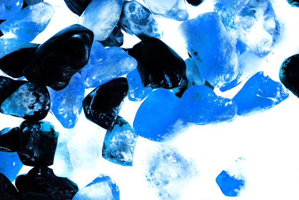 Pink. Green. Blue. Purple. Brown. Natural Quartz. Ice cube style background - Photo, image