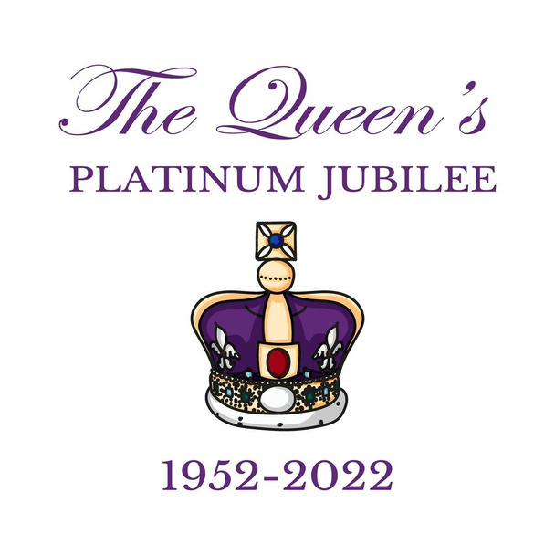 Queens Platinum Jubilee kruunu juhla juliste Queen Elizabeth - Vektori, kuva