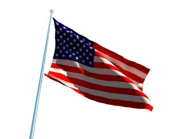 ΗΠΑ σημαίας απομονώνονται σε λευκό - Φωτογραφία, εικόνα
