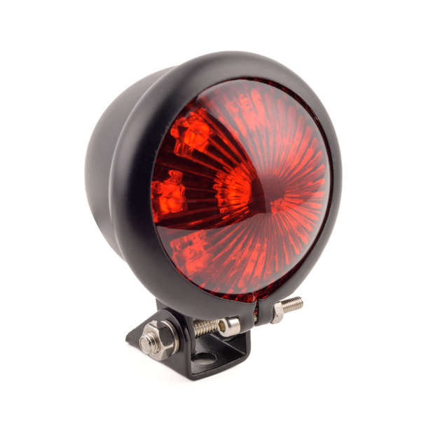 Motorcycle rear red brake light isolated on white background. - Fotoğraf, Görsel