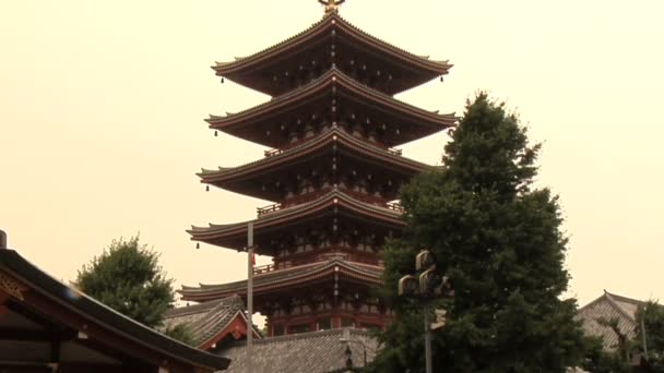 Pagode de cinco andares e Templo Kannon do em Tóquio Japão
 - Filmagem, Vídeo