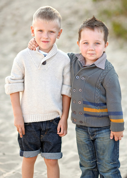 Portrait of two boys in the summer of friends - Fotoğraf, Görsel