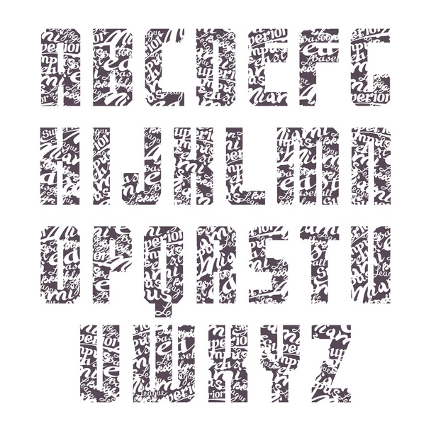 Γραμματοσειρά sans serif διακοσμημένα  - Διάνυσμα, εικόνα