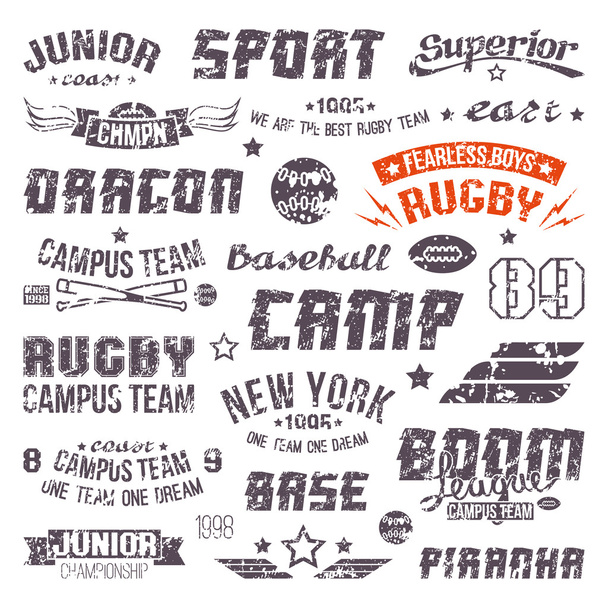 Badges baseball and rugby college team  - Vector, Image