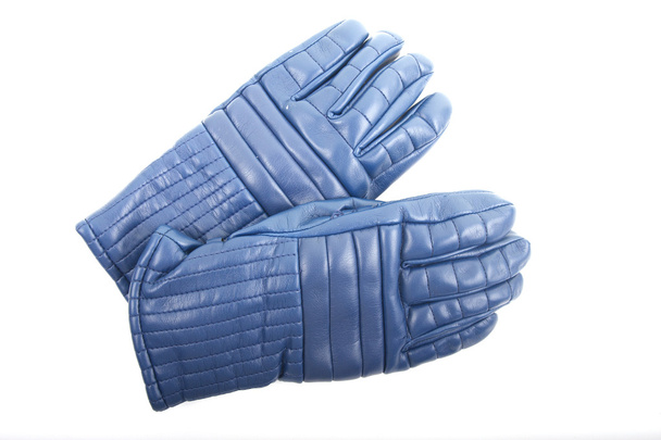 Синій лижних рукавички на білому - Фото, зображення
