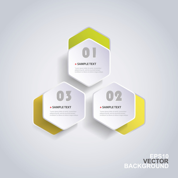Barevný papír řez Infographic Design - zaoblené šestiúhelníky - Vektor, obrázek