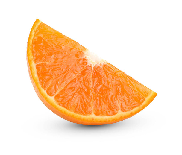 piece of orange fruit isolated on white background. Full depth of field - Foto, Imagen