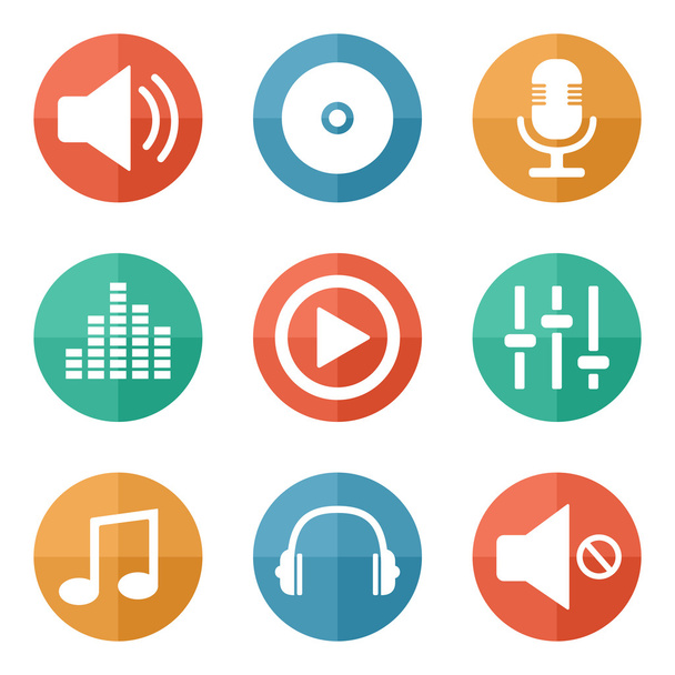 Music Icons Set - Vector, Image