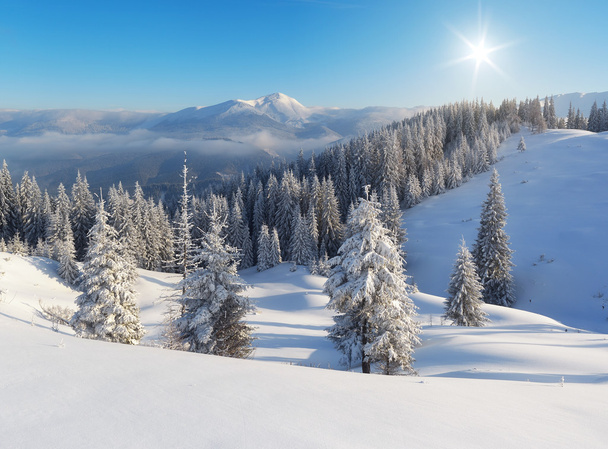 Día de invierno en las montañas
 - Foto, imagen