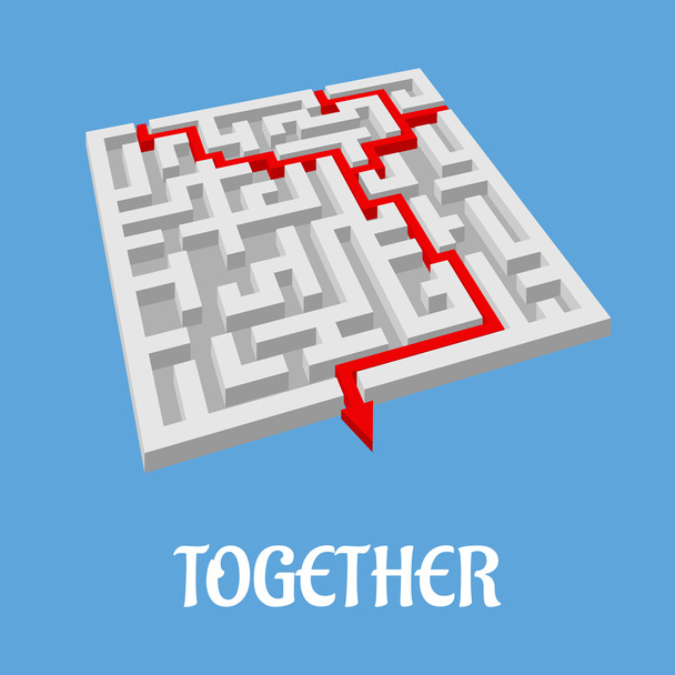 Labyrinth puzzle showing two alternative routes - Vector, Image