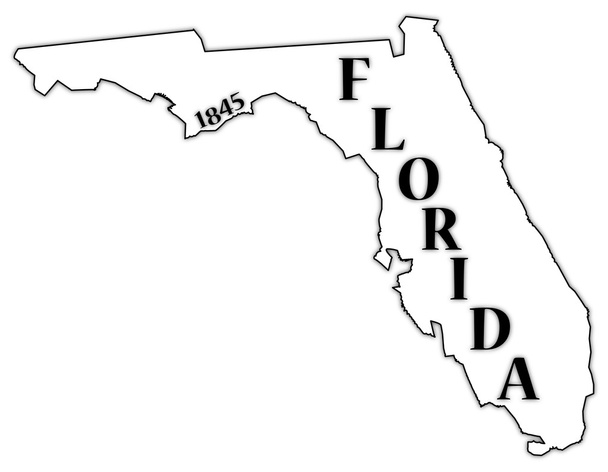 Florida State and Date - Vector, Image