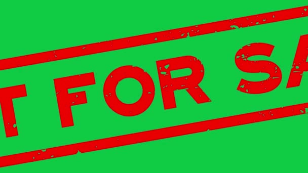 Grunge rojo no para la venta palabra sello de goma cuadrado zoon fuera de fondo verde - Metraje, vídeo
