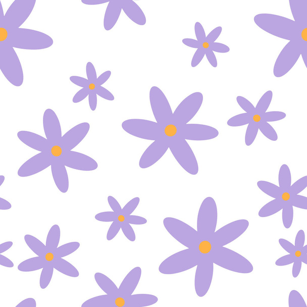 Flowers seamless pattern. Scandinavian style background. Vector illustration for fabric design, gift paper, baby clothes, textiles, cards - Vector, Image