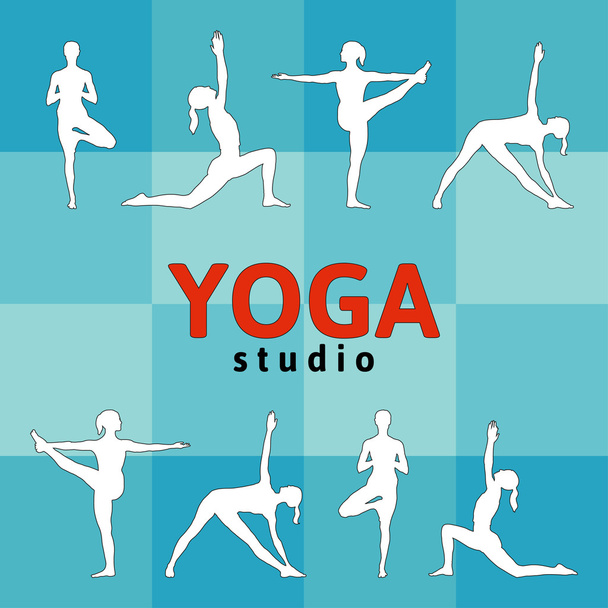 Yoga illustration - Вектор,изображение