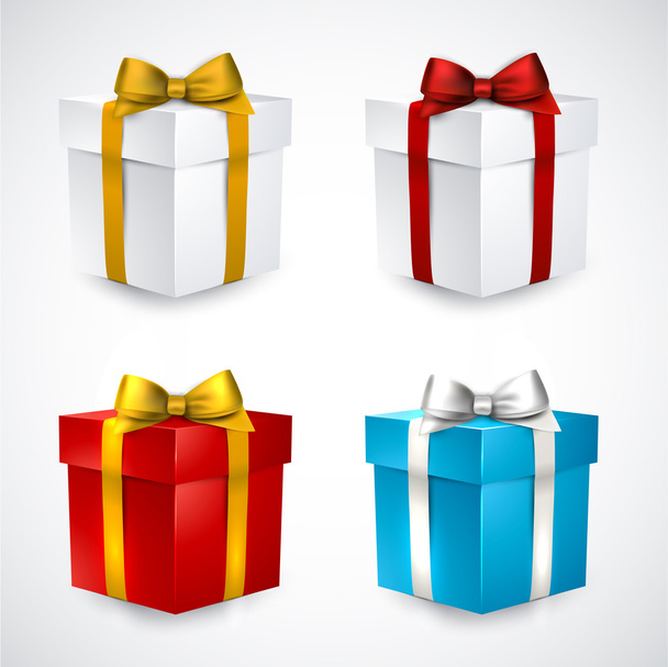 Set of realistic 3d gift boxes. - Vetor, Imagem