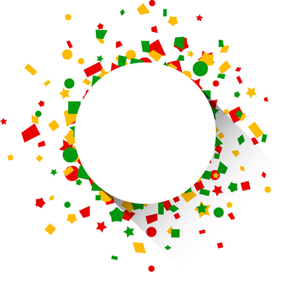 Round paper card over confetti. - Vector, Image