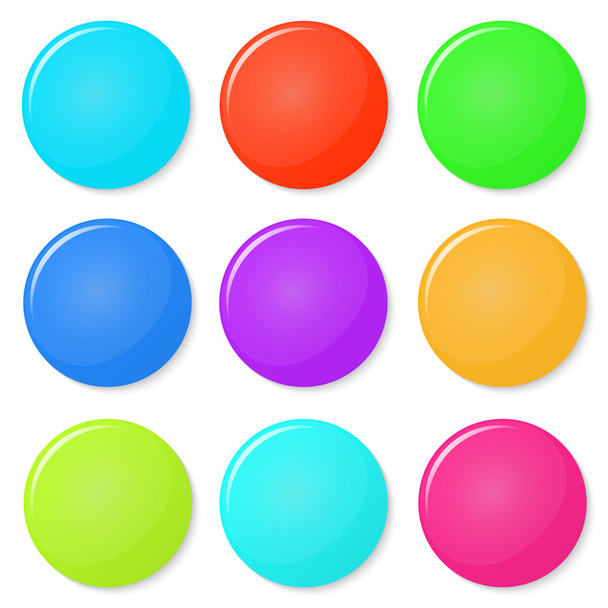 Magnets, buttons color on a white background. - Vector, Imagen
