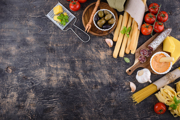 パスタとイタリア料理の背景 - 写真・画像