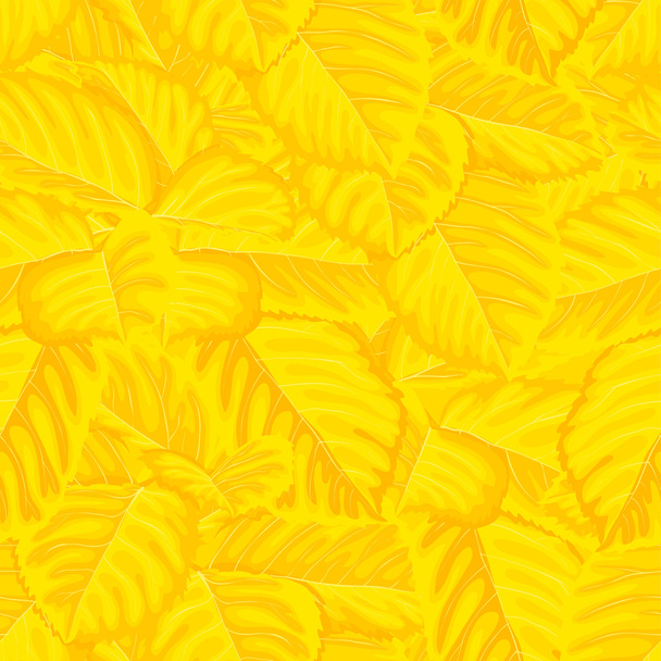Beautiful seamless background with yellow leaves. - Vector, Image