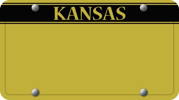 Kansas rendszám - Vektor, kép