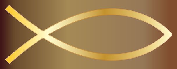 Christian Fish Gold - Vector, Image