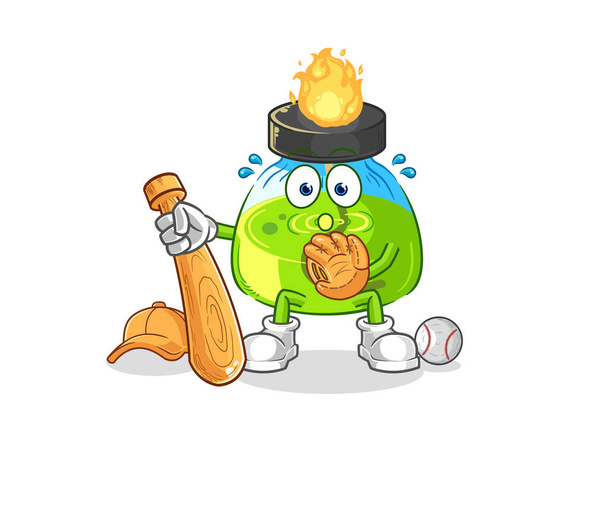 la lámpara de laboratorio espíritu béisbol Catcher dibujos animados. mascota de dibujos animados vecto - Vector, Imagen