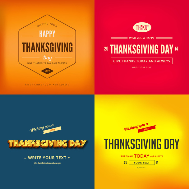 Happy Thanksgiving Day Typography Greeting card Poster design te - Vector, Image