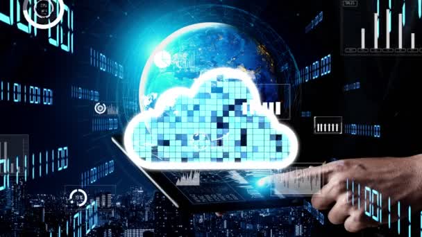 Tecnologia concettuale di cloud computing e storage dei dati per l'innovazione futura - Filmati, video