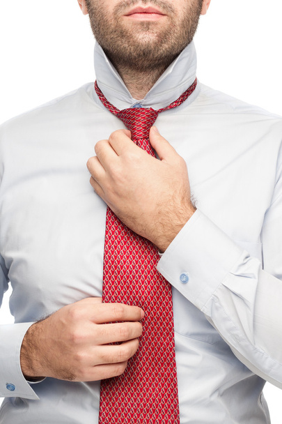 Straightens Necktie - Foto, Imagen