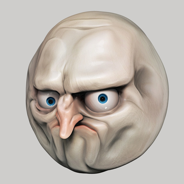 Internet-Meme nein. Wut Gesicht 3D Illustration - Foto, Bild