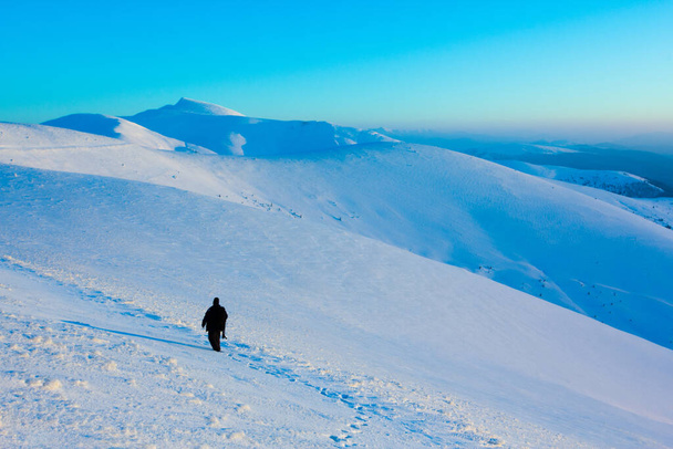 Carpathian mountains in winter. Winter landscape taken in mountains. - Fotografie, Obrázek