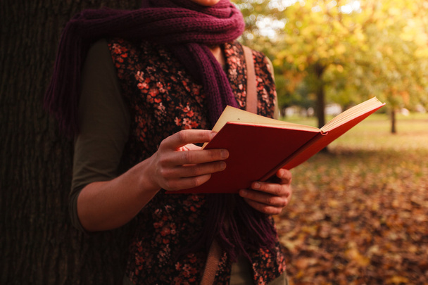 Young woman reading in the park - Photo, Image