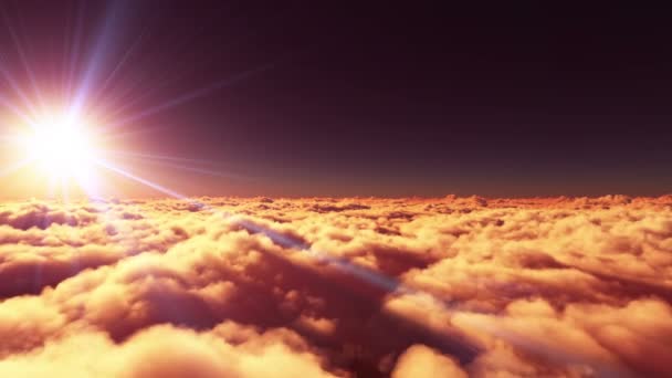 volar por encima de la luz del sol nube - Imágenes, Vídeo