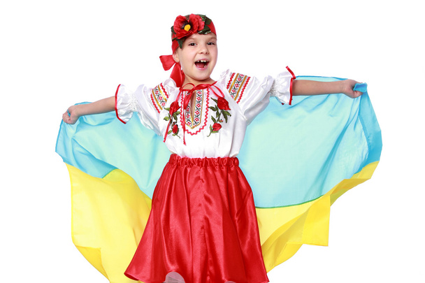 Traditional Ukrainian little girl from east Europe - Foto, afbeelding
