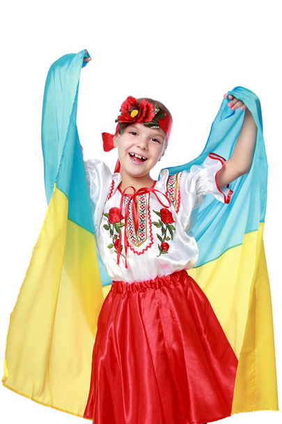 Traditional Ukrainian little girl from east Europe - 写真・画像