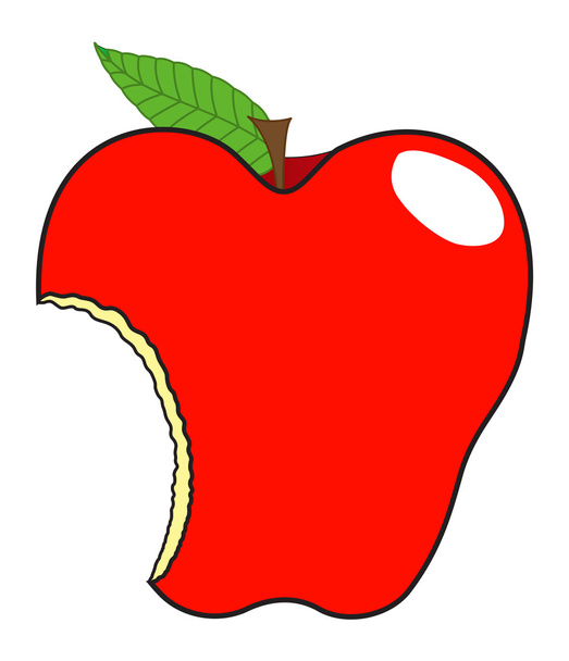 Apple vectorillustratie gegeten - Vector, afbeelding