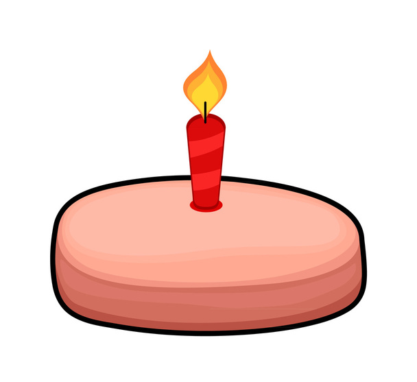 Cake with Candle - Vettoriali, immagini