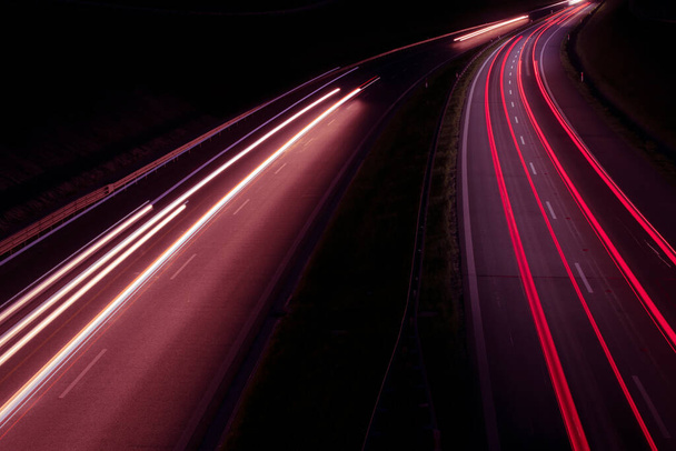 lights of cars with night. long exposure - Фото, зображення