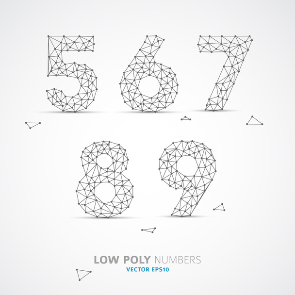 Vector laag poly nummers lettertype - Vector, afbeelding