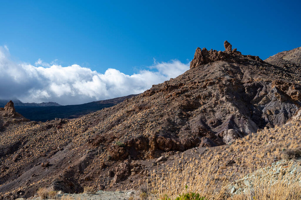 Посещение национального парка Тейде на Тенерифе и вид на вулканические ландшафты, Канарские острова, Испания - Фото, изображение